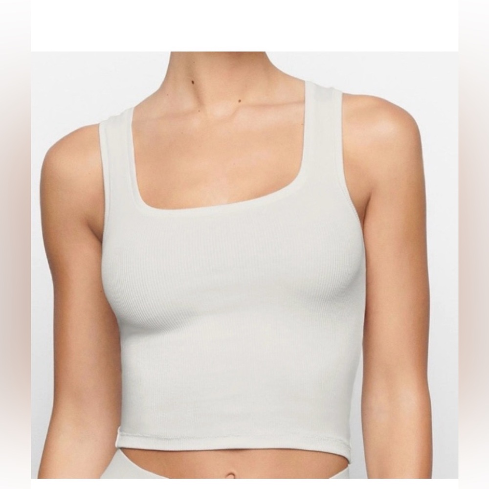 Skims off white fits everybody cotton Ribbed Tank Top